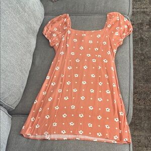 O'Neill Floral Puff Sleeve Dress - Orange
